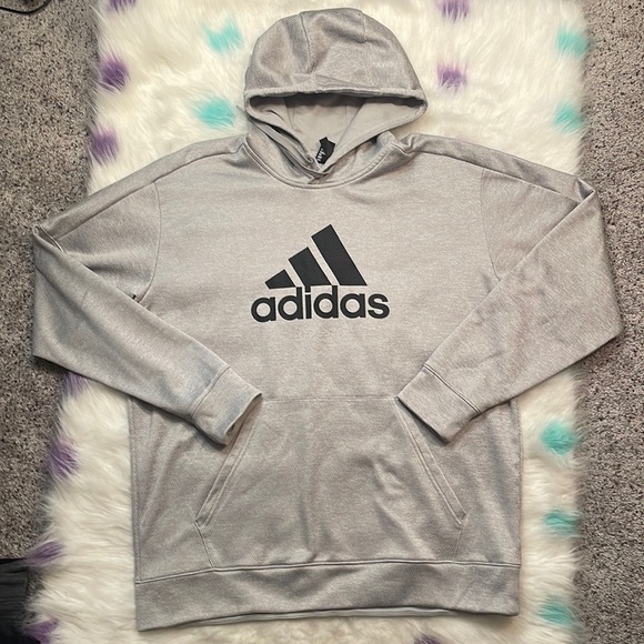 Adidas Gray Unisex Sweatshirt Hoodie Size XL - Picture 1 of 7